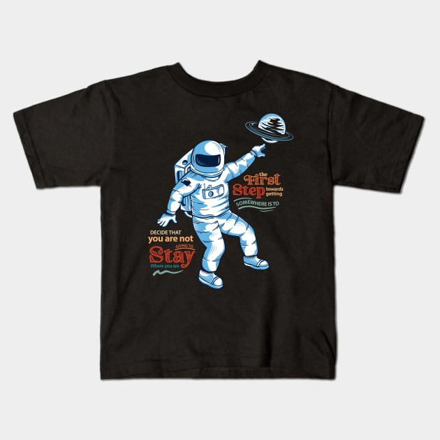 Astronaut Spaceman Kids T-Shirt by CandyUPlanet